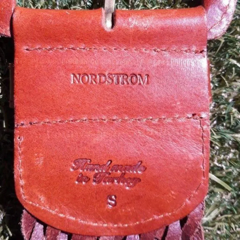 Vtg Nordstrom's Boho Western Braided‎ Leather Basket Weaved 2.5